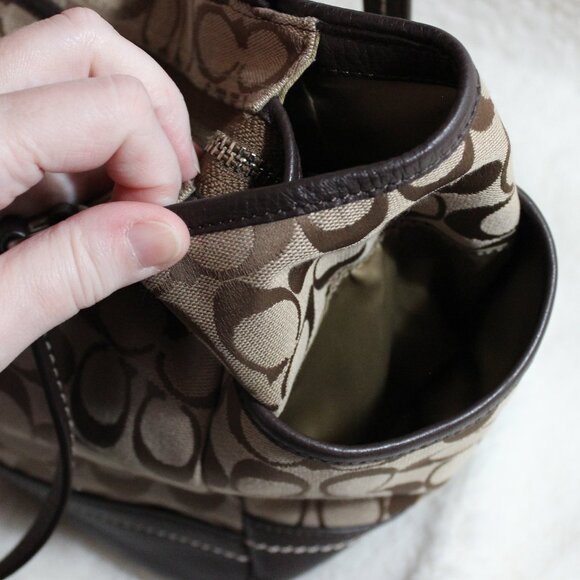 Coach PARK Signature CARRIE F23297 💎Tote/Shoulder Bag 💎Khaki/Brown - Picture 7 of 7